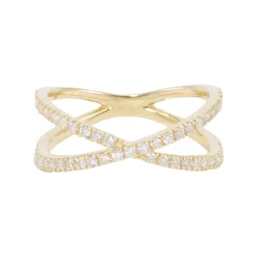 Slim Criss Cross Diamond Ring