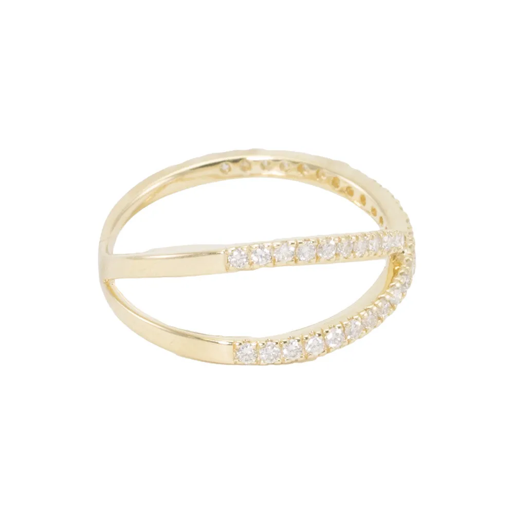 Slim Criss Cross Diamond Ring