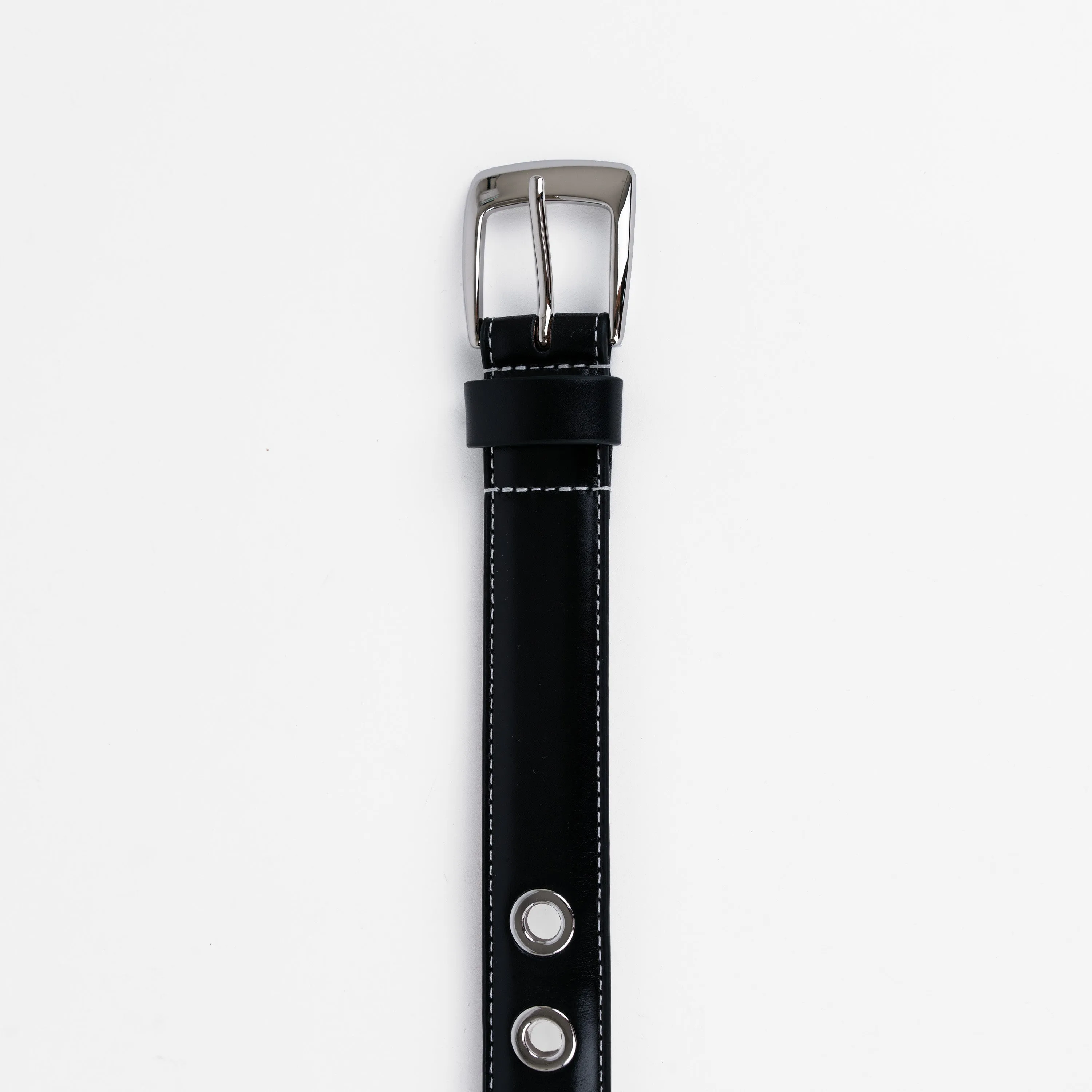 Slim Eyelet Belt Black