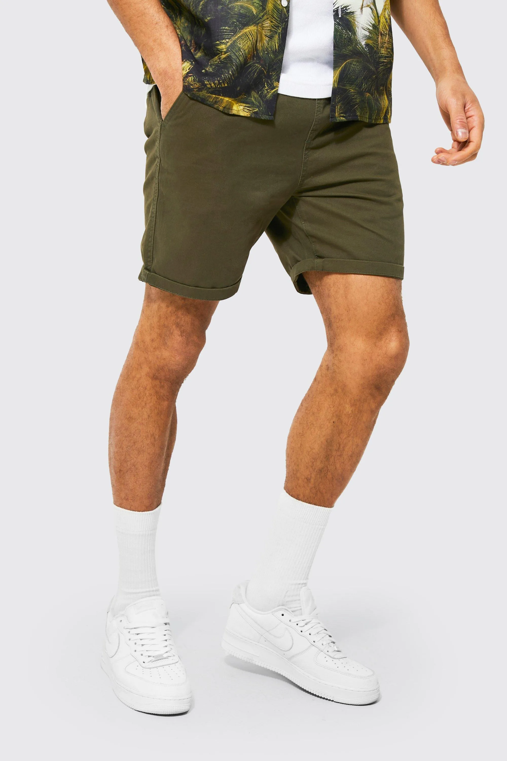 Slim Fit Elasticated Waist Chino Shorts