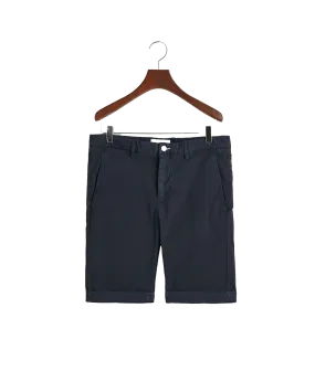 Slim Fit Sunfaded Shorts - Navy