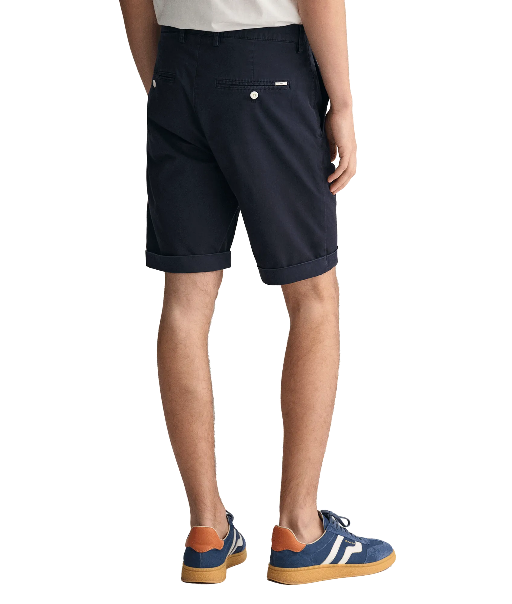 Slim Fit Sunfaded Shorts - Navy