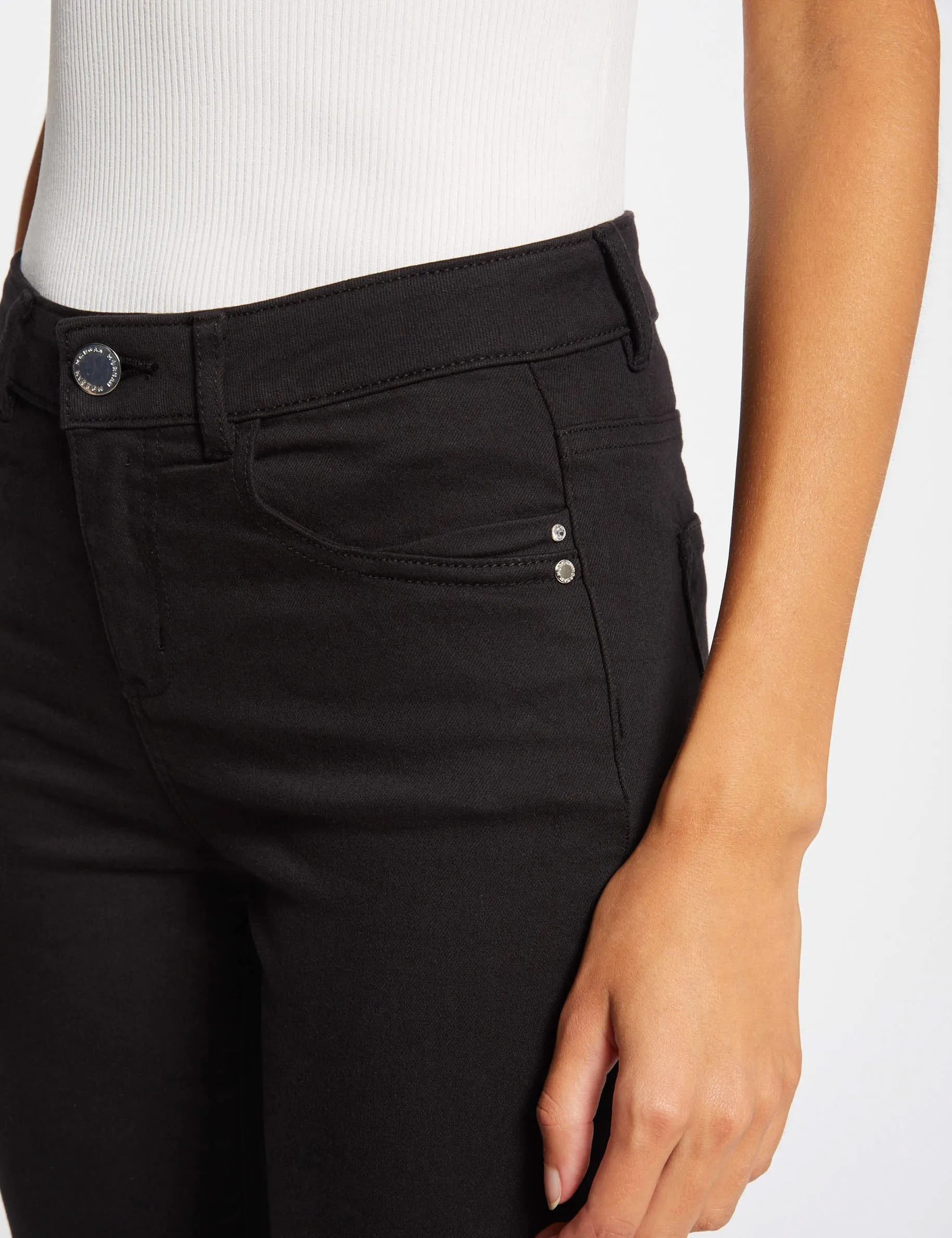 Slim standard-waisted trousers black women