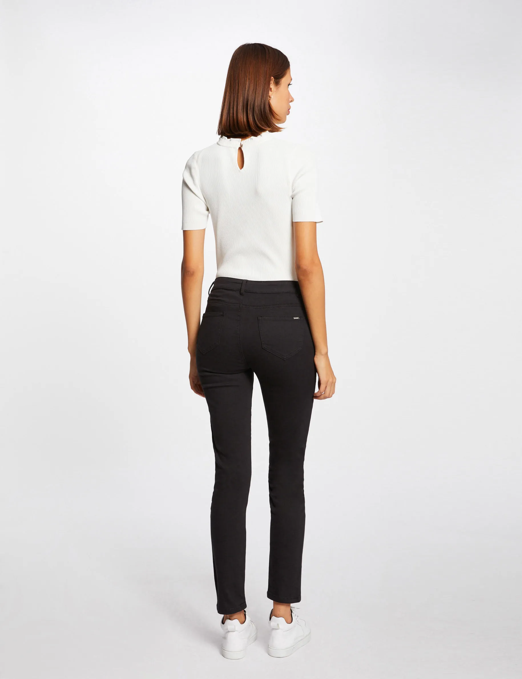 Slim standard-waisted trousers black women