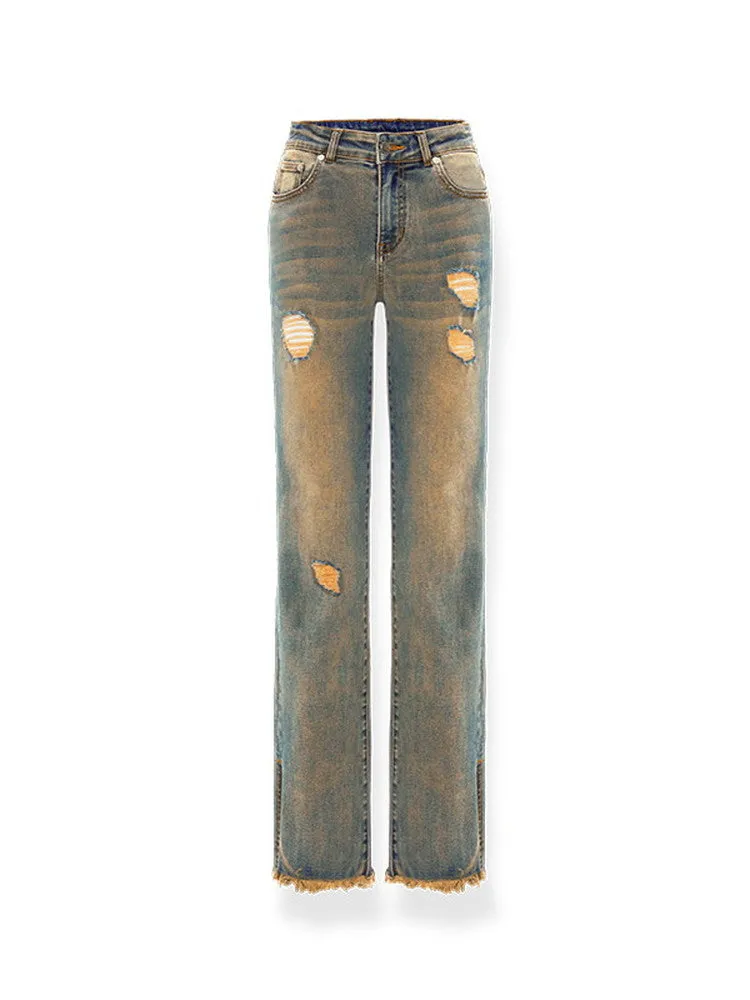 Straight Damage Crash Slim Sliy Denim-Pants