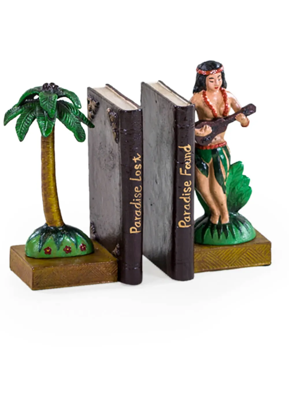 Succubus Home Palm Tree Paradise Set Bookends Cast Iron