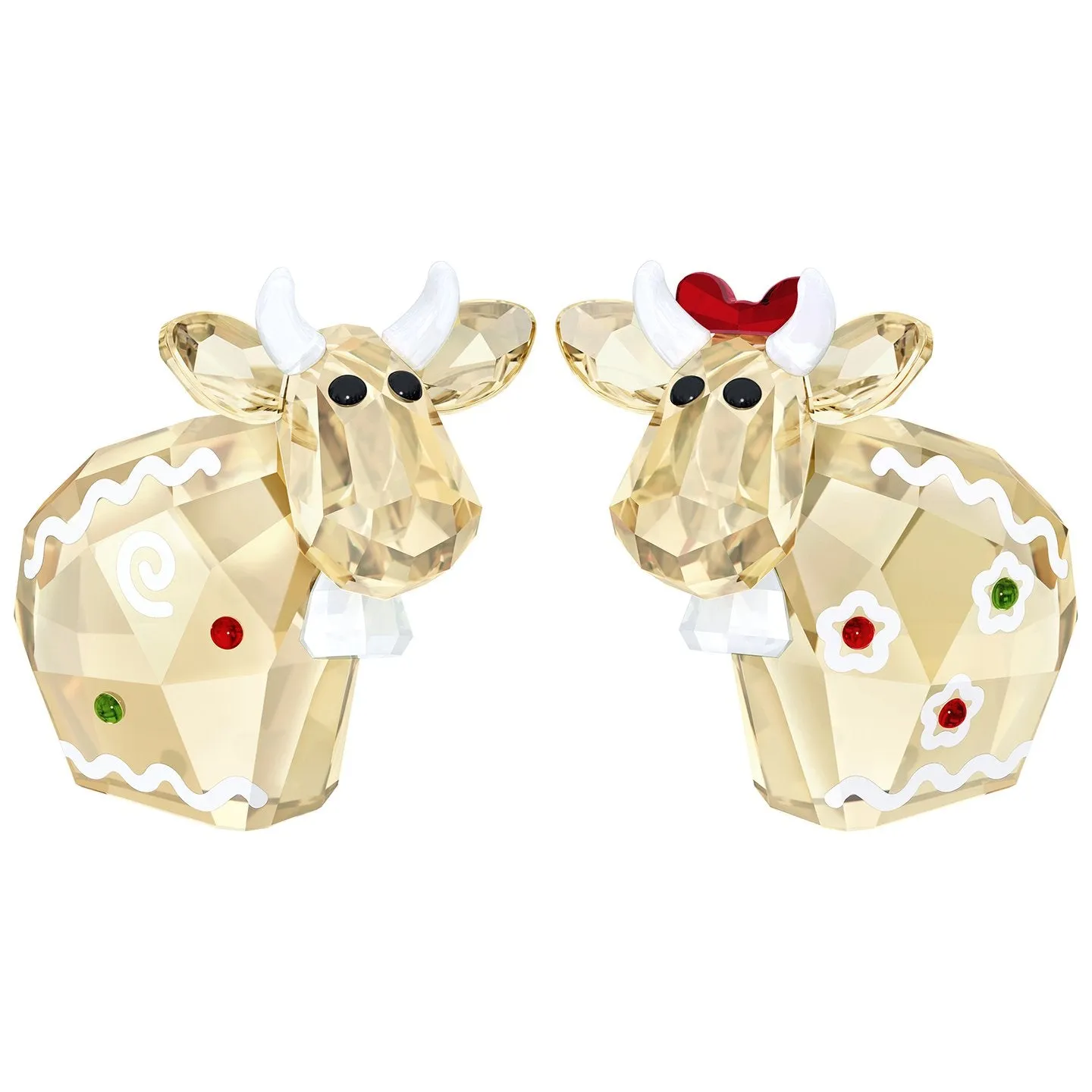 Swarovski Figurine Lovlots Cows Set of 2 GINGERBREAD MOs 2018 -5403297