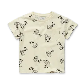 T-SHIRT POCKET STRONG MAN PRINT