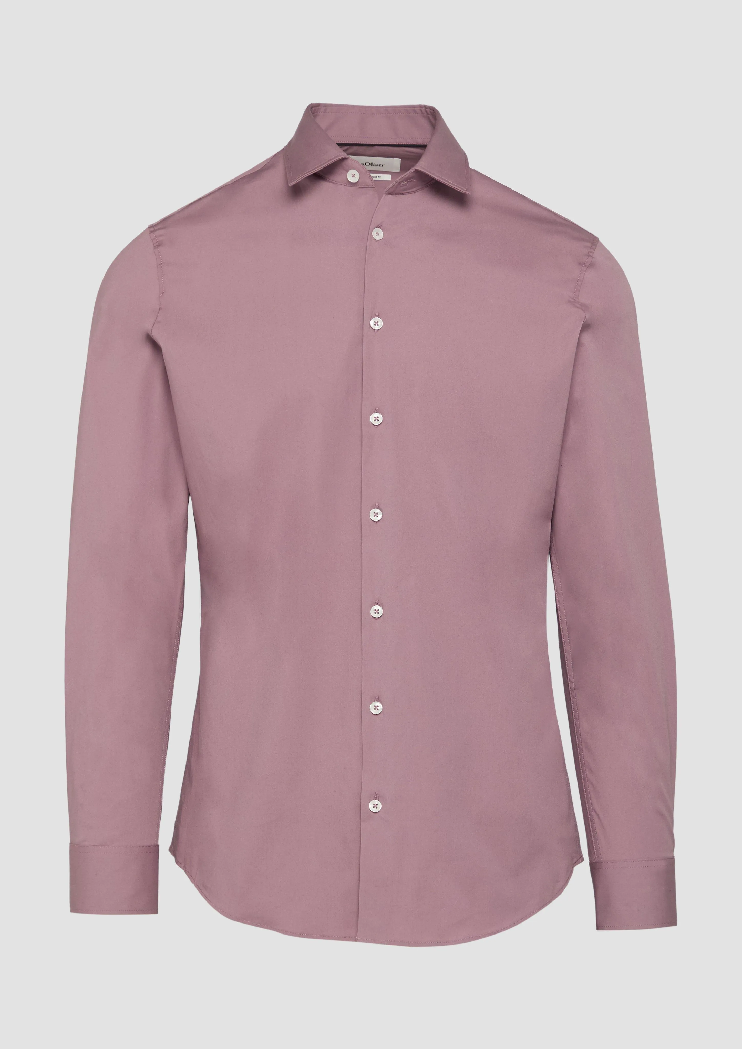 Tailored fit: stretch cotton shirt with a Kent collar