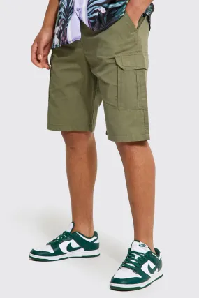 Tall Elastic Waist Cargo Shorts | boohooMAN UK