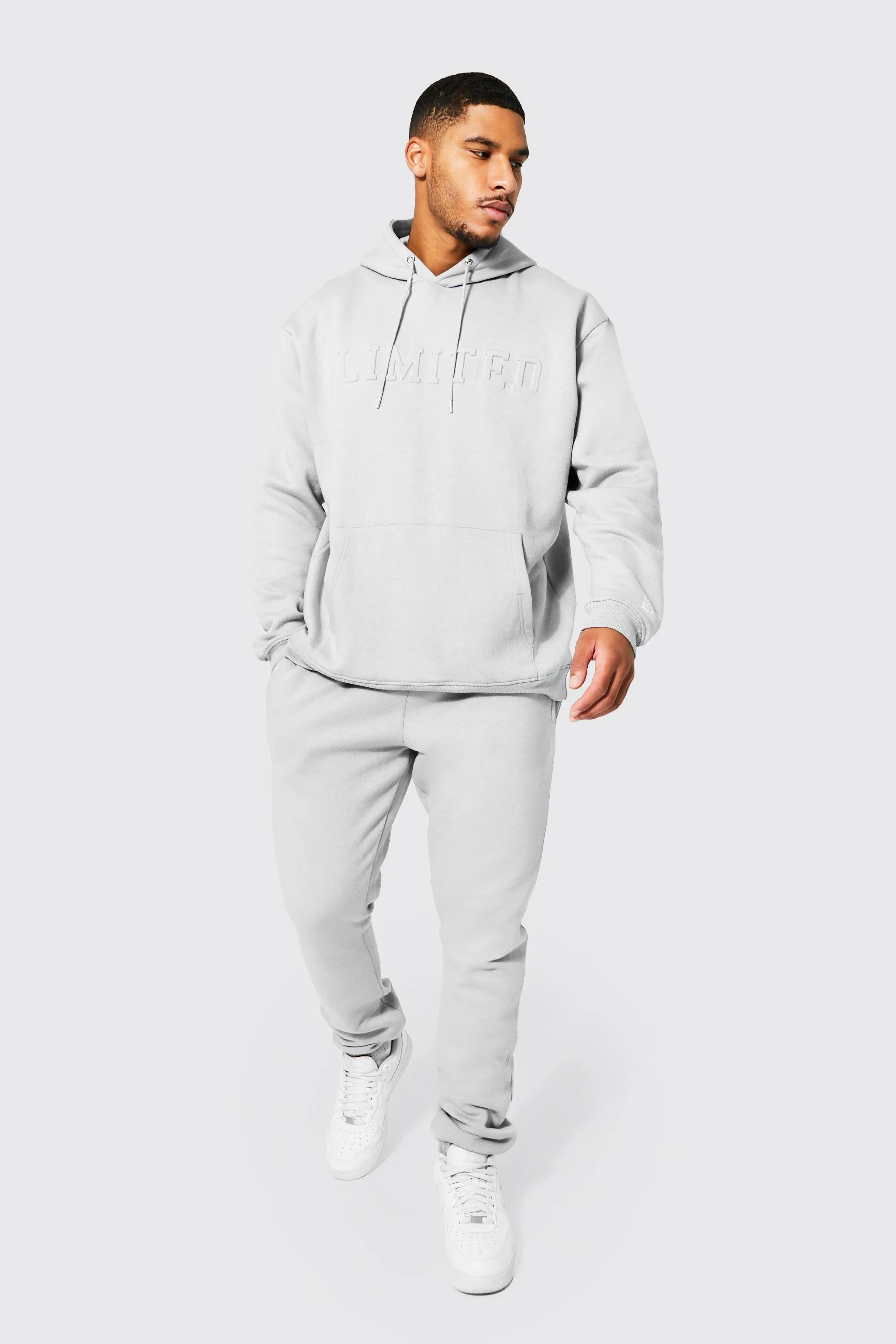 Tall Limited Embossed Hooded Tracksuit | boohooMAN UK