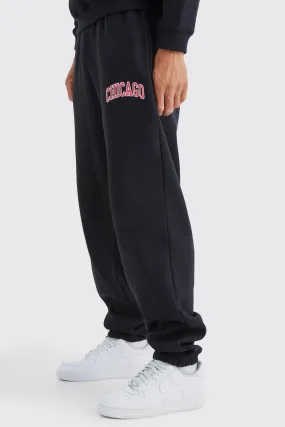 Tall Oversized Chicago Varsity Jogger | boohooMAN UK