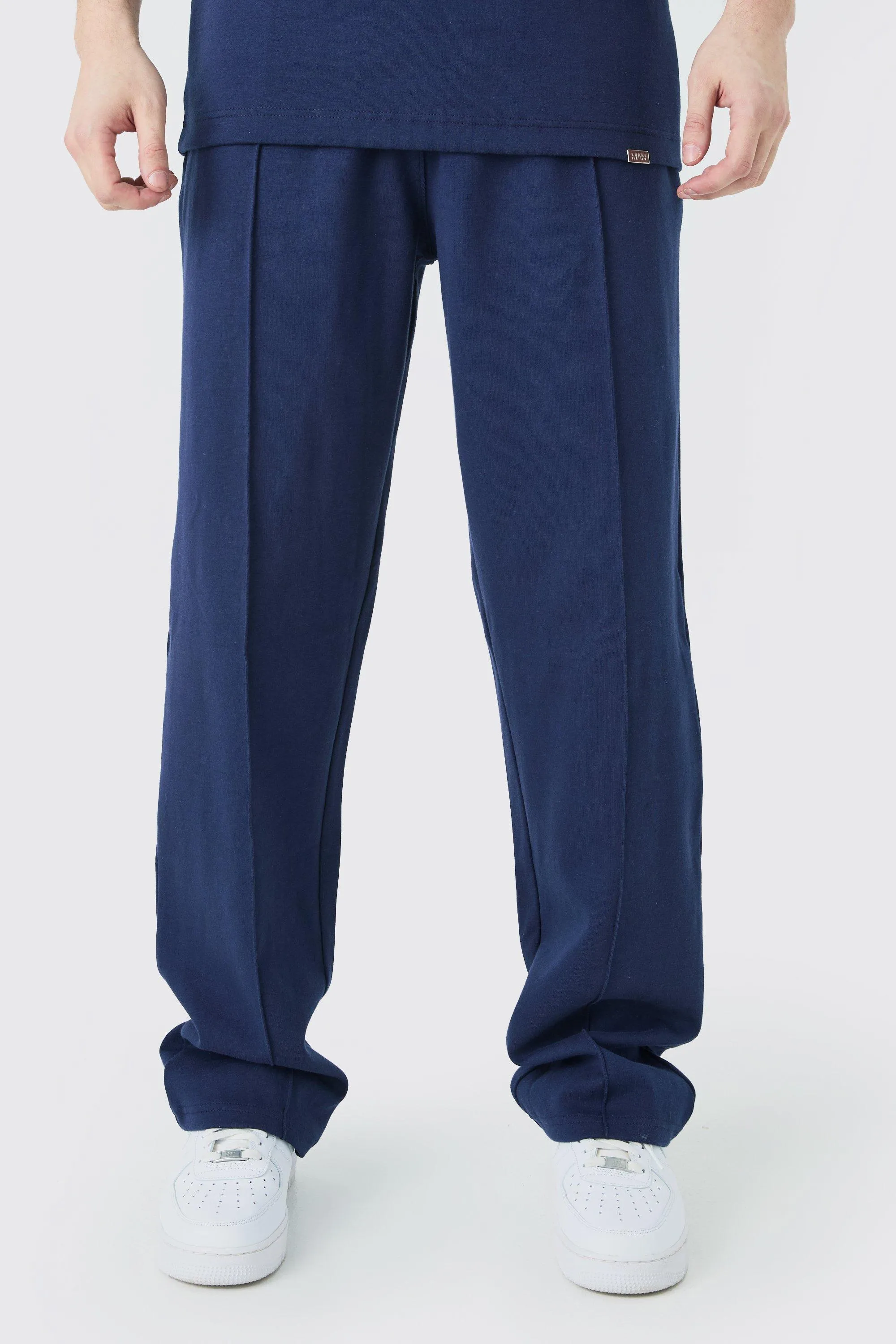 Tall Relaxed Interlock Pintuck Jogger | boohooMAN UK