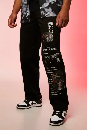 Tall Renaissance Print Baggy Fit Twill Trouser