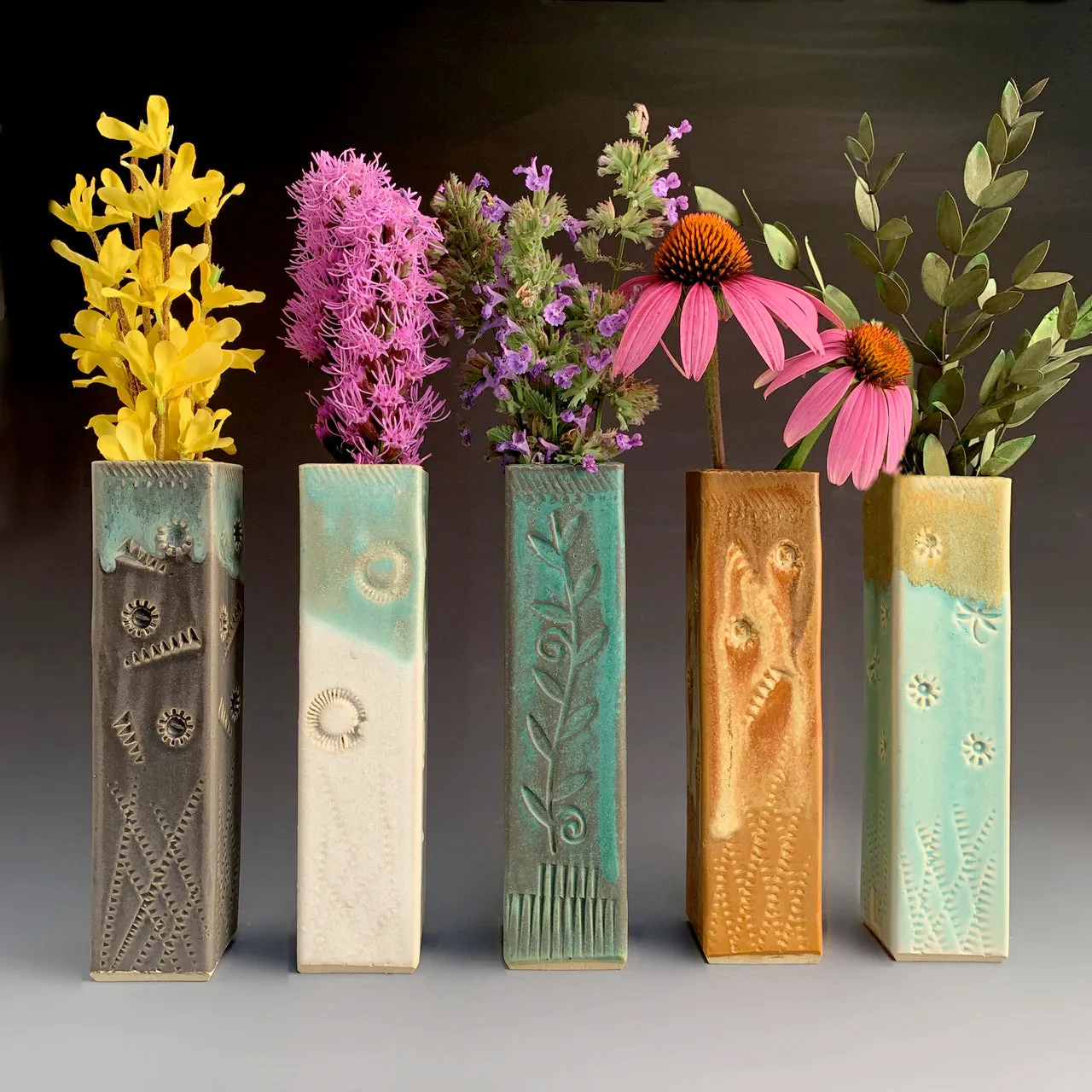 Tall Square Bud Vase