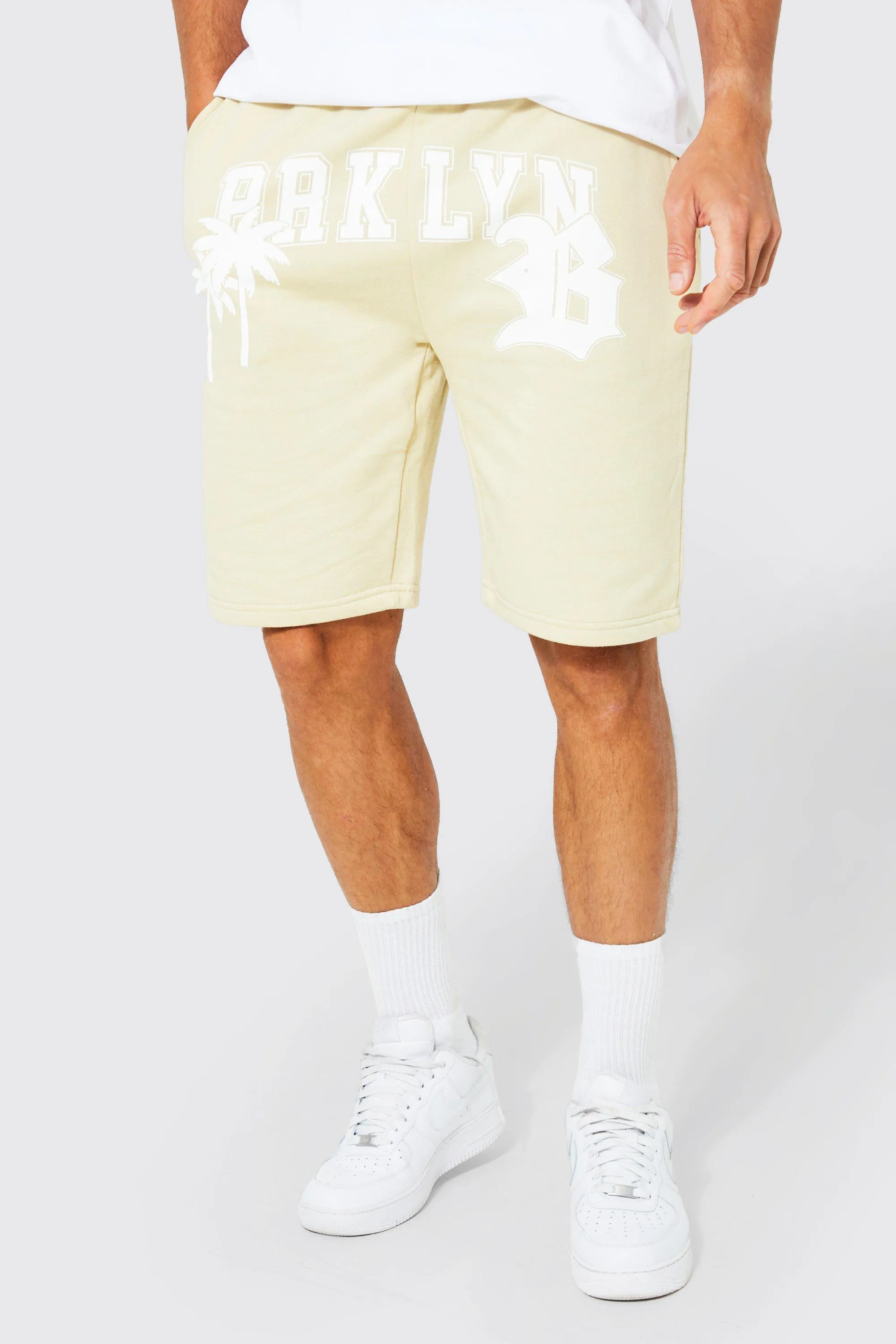 Tall Varsity Print Jersey Short | boohooMAN UK