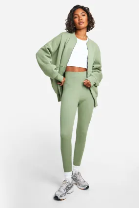 Tall Zip Up Bomer & Rib Leggings Set