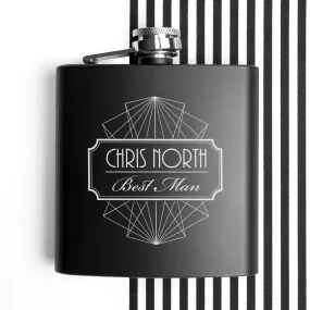 Thank You For Being My Best Man Black Matte Hip Flask