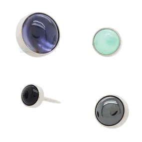 threadless: 2.5mm Bezel-Set Stone Cabochon End