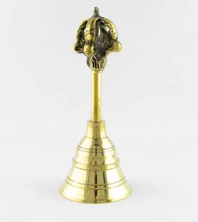 Tibetan Brass Crown Altar Bell, 5 inches