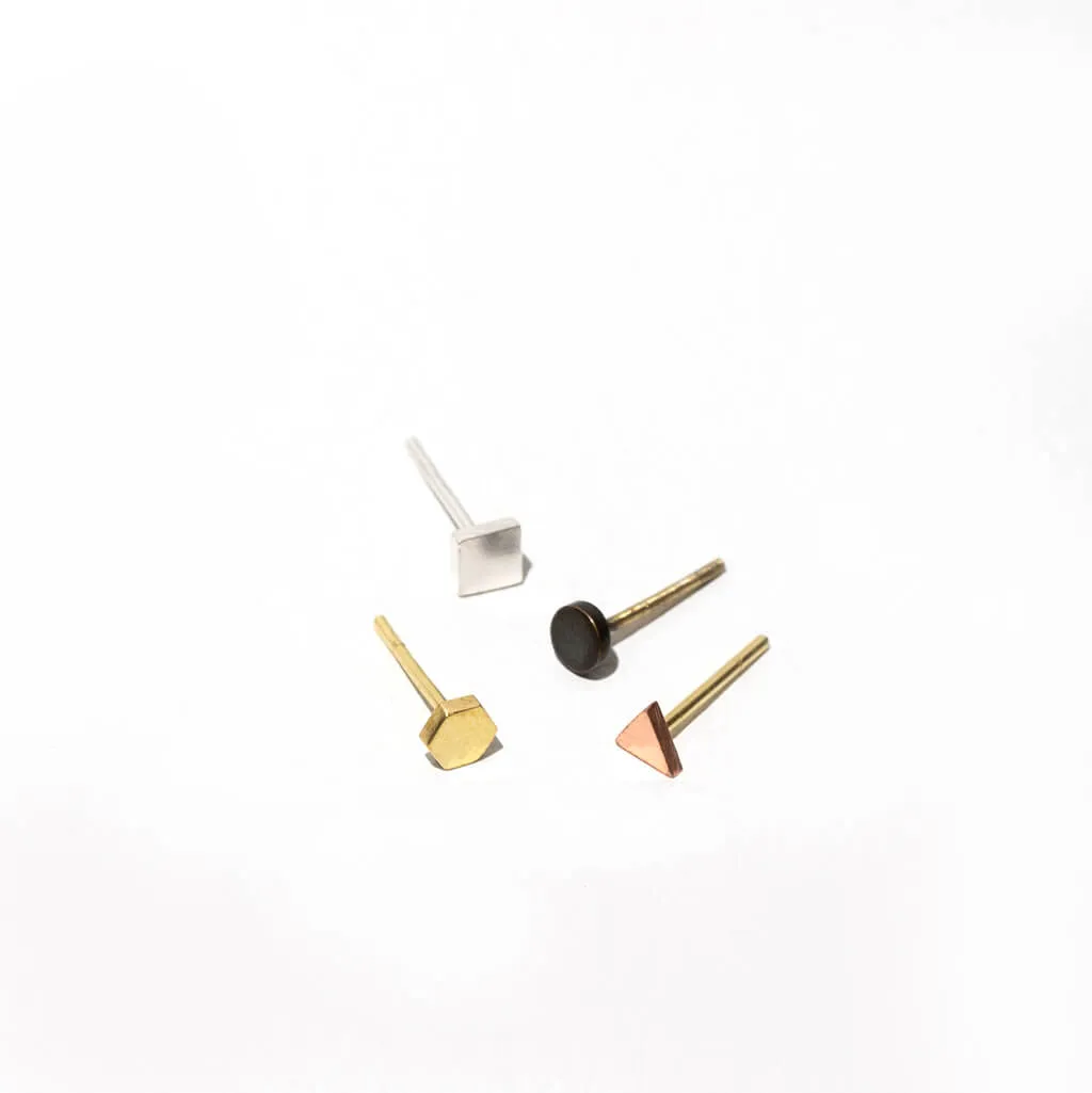 Tiny Shapes Set of 4 Studs - Mixed Metals