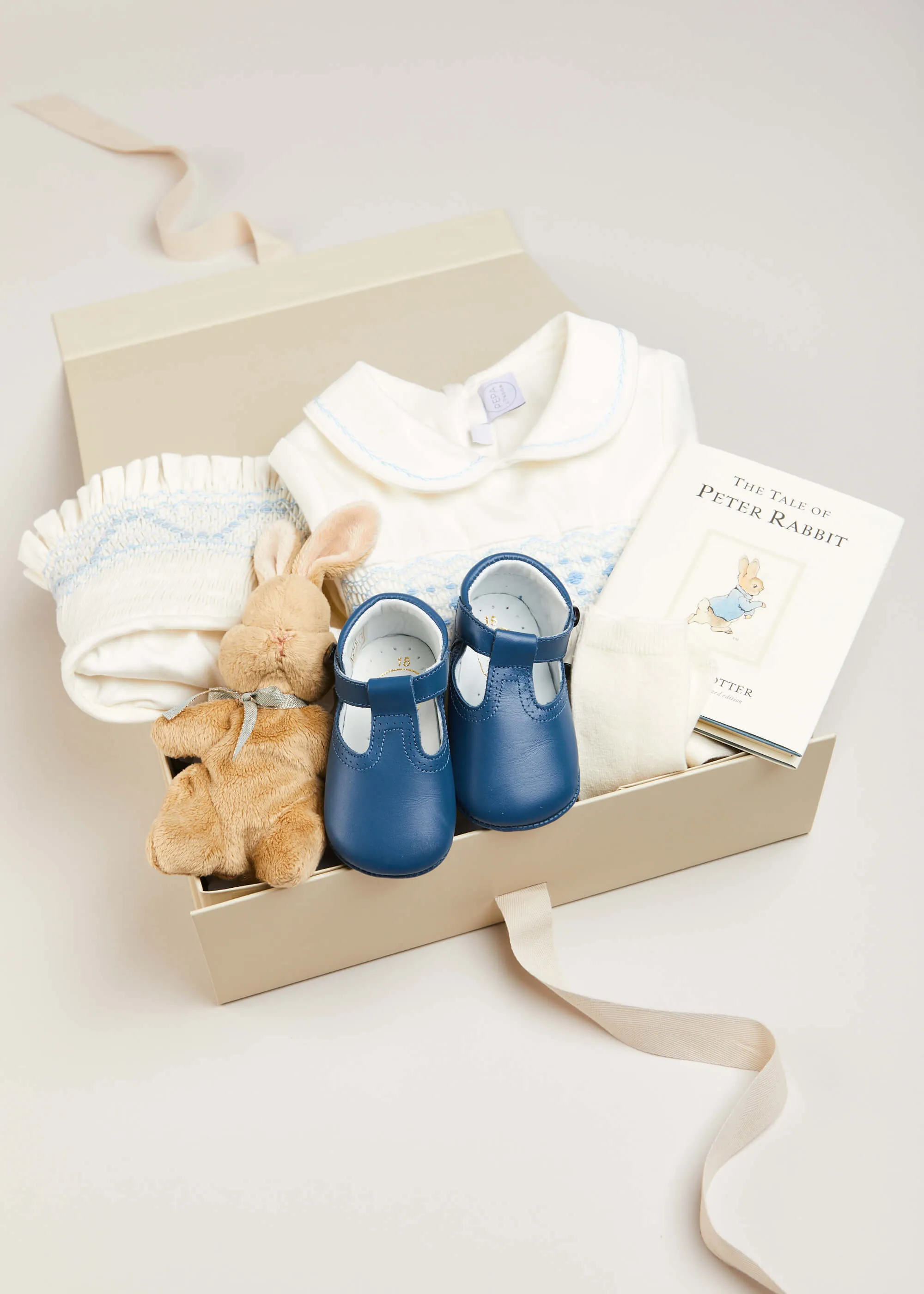 Traditional Hand Smocked Gift Set in Blue