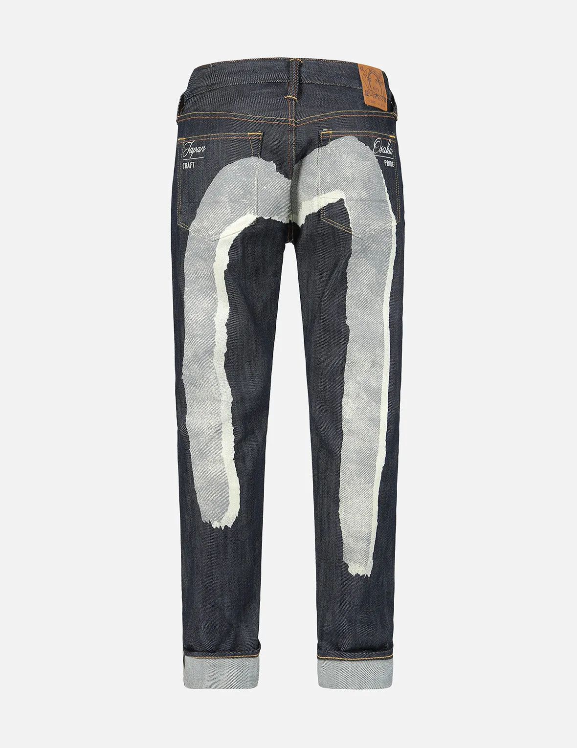 Two-Layer Brushstroke Daicock Print Carrot-Fit Jeans #2017