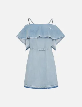 Two Way Cold Shoulder Denim Dress