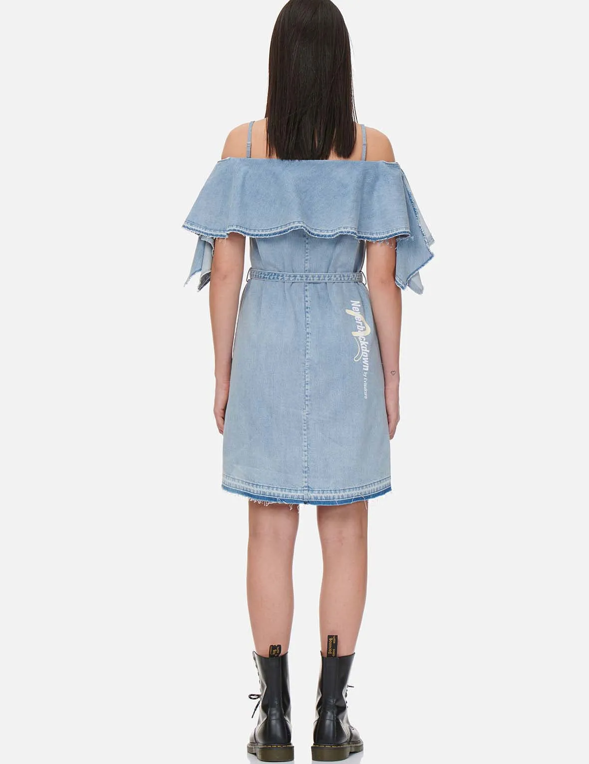 Two Way Cold Shoulder Denim Dress