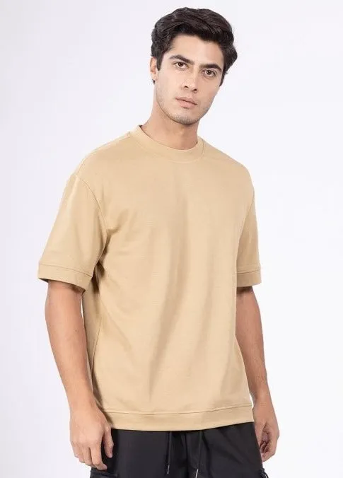 Urban Ease Beige Loose Fit Tee