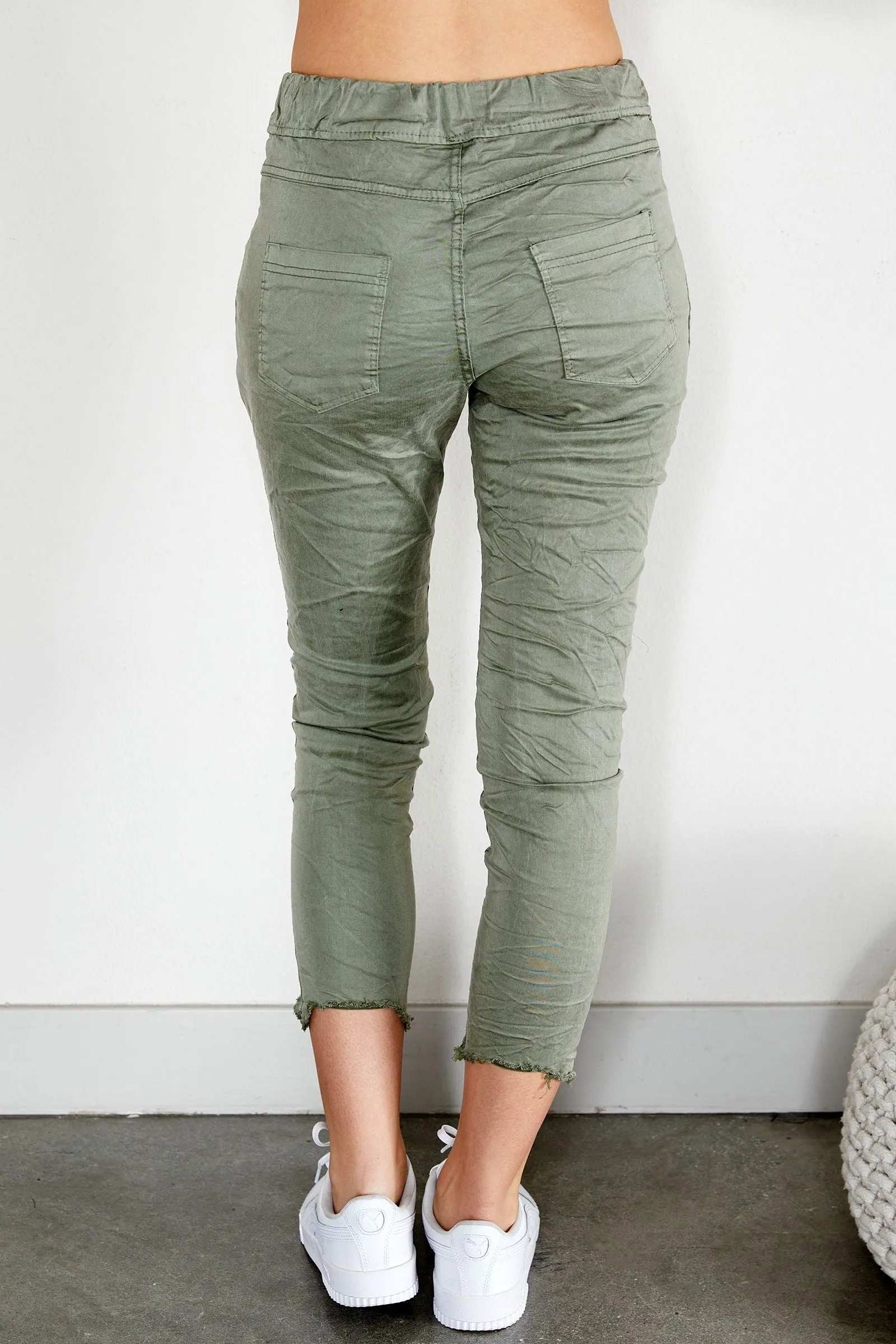 Venti6 Fringe Hem Crinkle Jogger