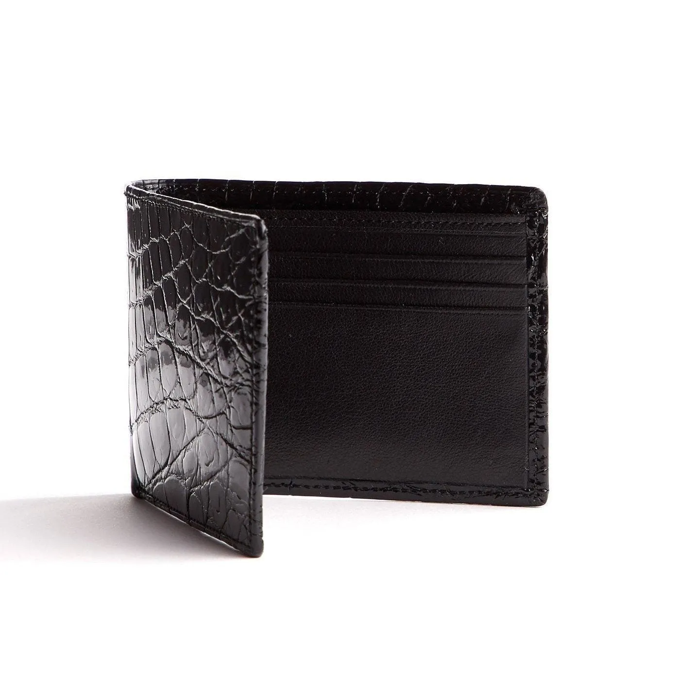 Wallet - Classic Slim Bi-Fold, Black Croc