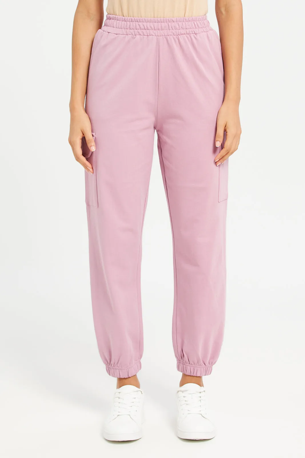 Women Pink Jogger With Utility Pockets