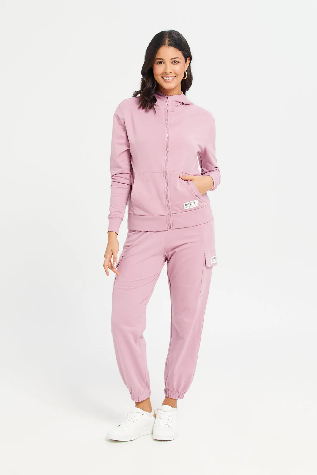 Women Pink Jogger With Utility Pockets