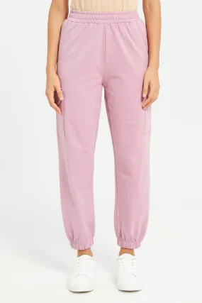 Women Pink Jogger With Utility Pockets