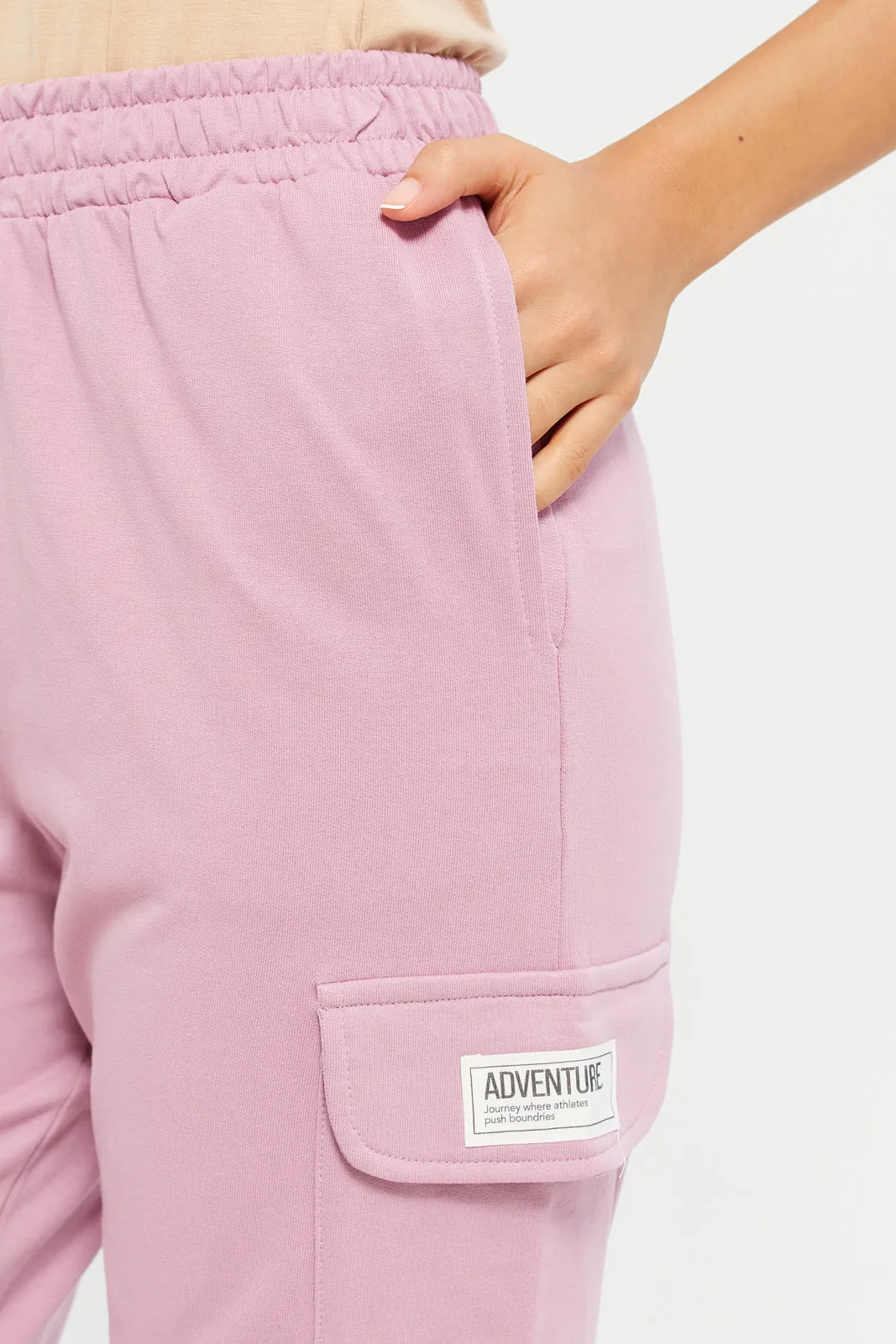 Women Pink Jogger With Utility Pockets