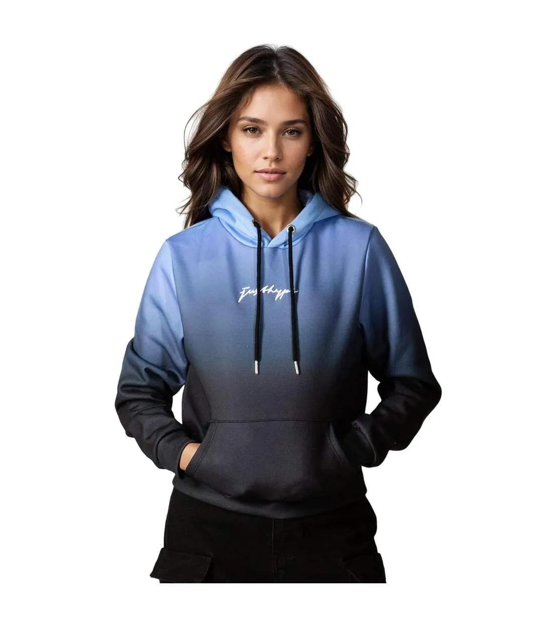 Womens/ladies fade scribble hoodie seafoam Hype