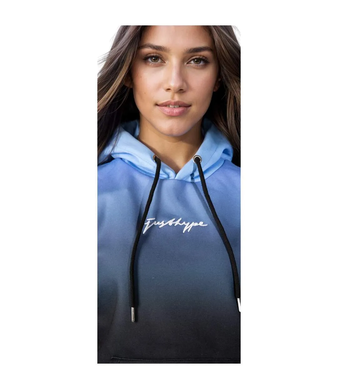 Womens/ladies fade scribble hoodie seafoam Hype