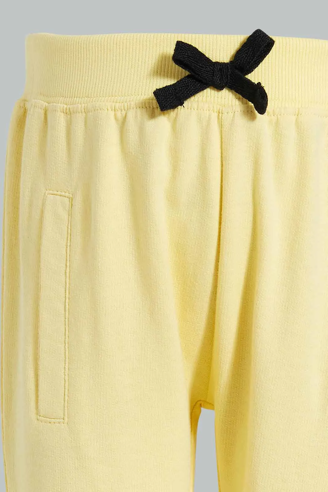 Yellow Embroidered Jogger Set (2 Piece)