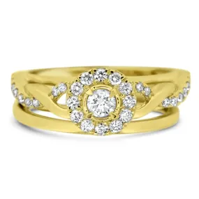 Yellow Gold Diamond Wedding Set