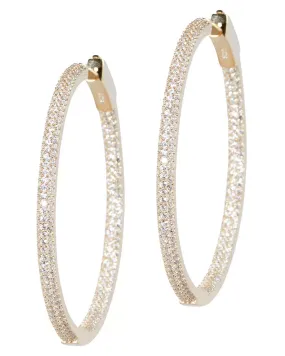 Yellow Gold Slim Tire Hoop Earrings