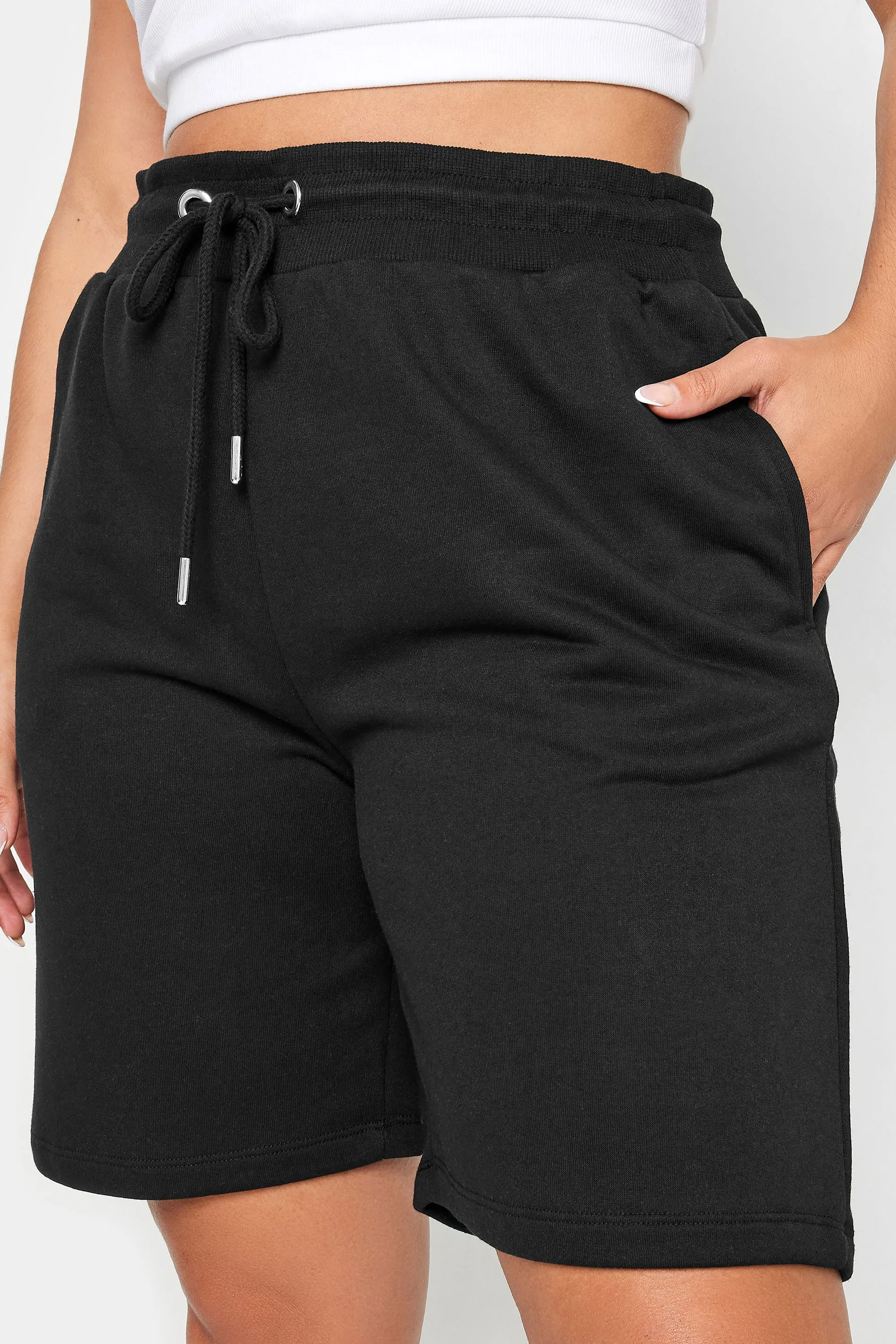 YOURS Curve Black Elasticated Jogger Shorts