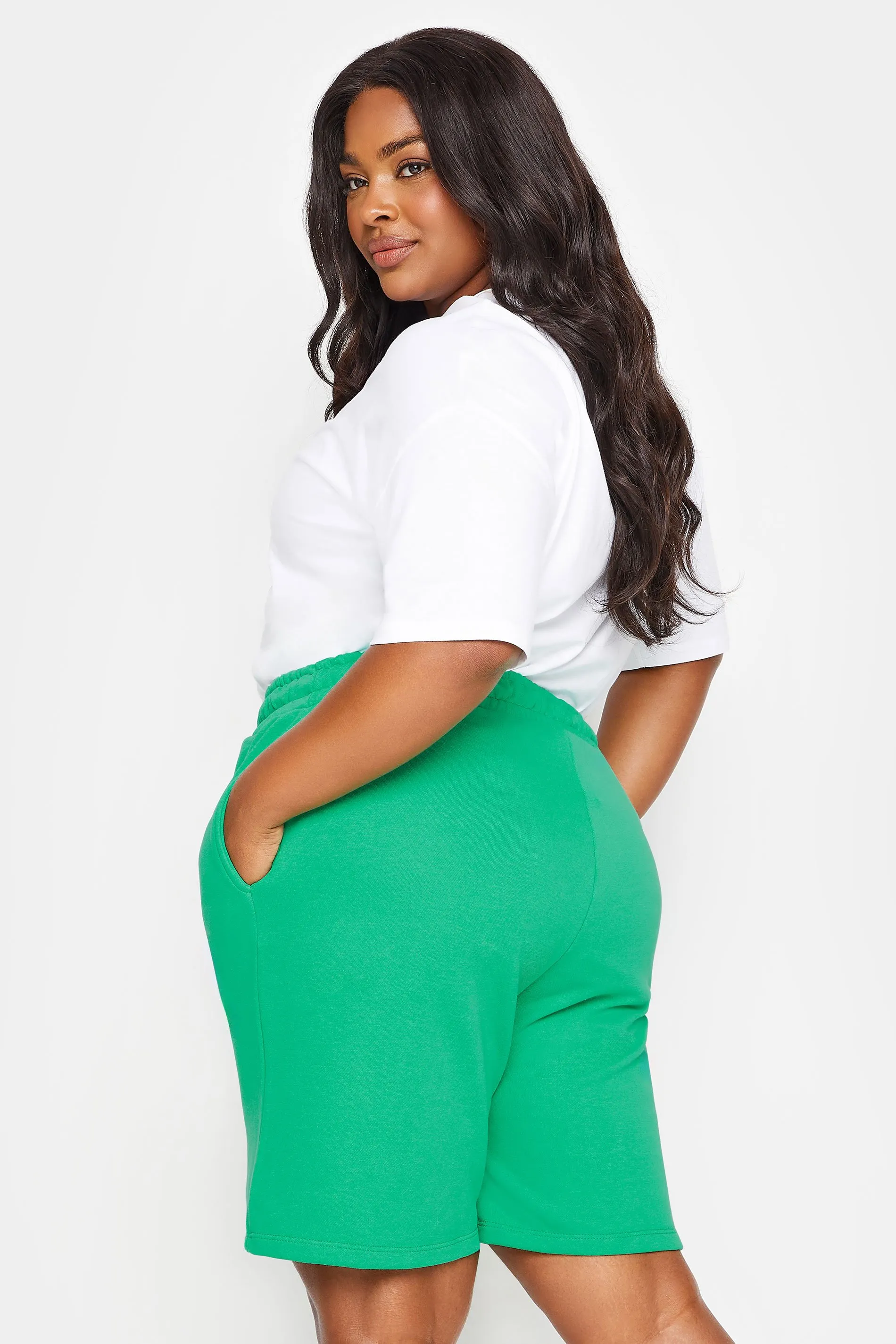 YOURS Curve Green Jogger Shorts